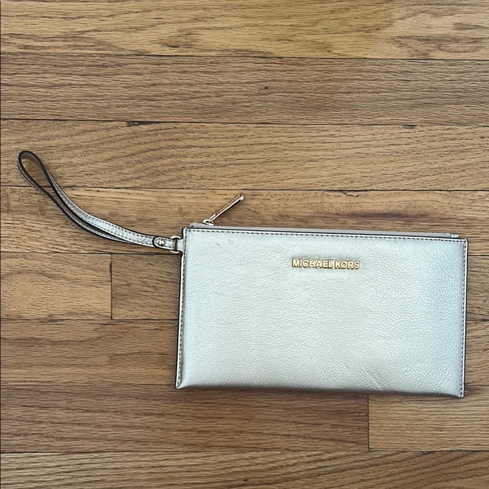 Michael Kors Silver Wristlet